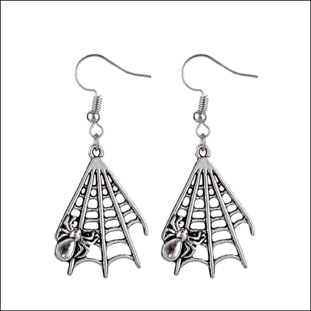 Spider Earrings Halloween Web Skeleton Bat Gothic